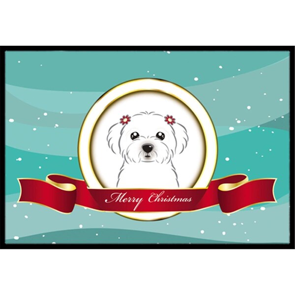 Carolines Treasures Maltese Merry Christmas Indoor and Outdoor Mat- 18 x 27 in. BB1518MAT - main